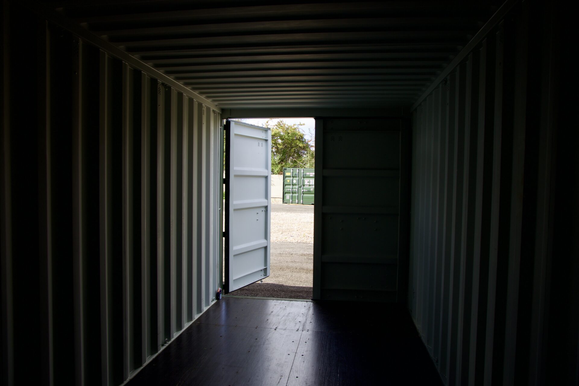 inside a storage container
